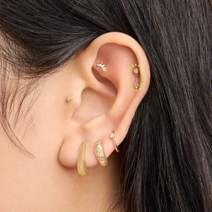 Alternative view of 14K Twinkle Dangle Flatback Stud