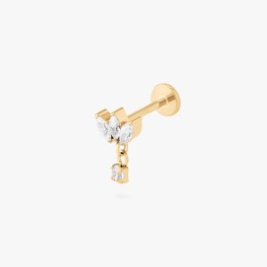 Micro Marquise Dangle Flatback Stud