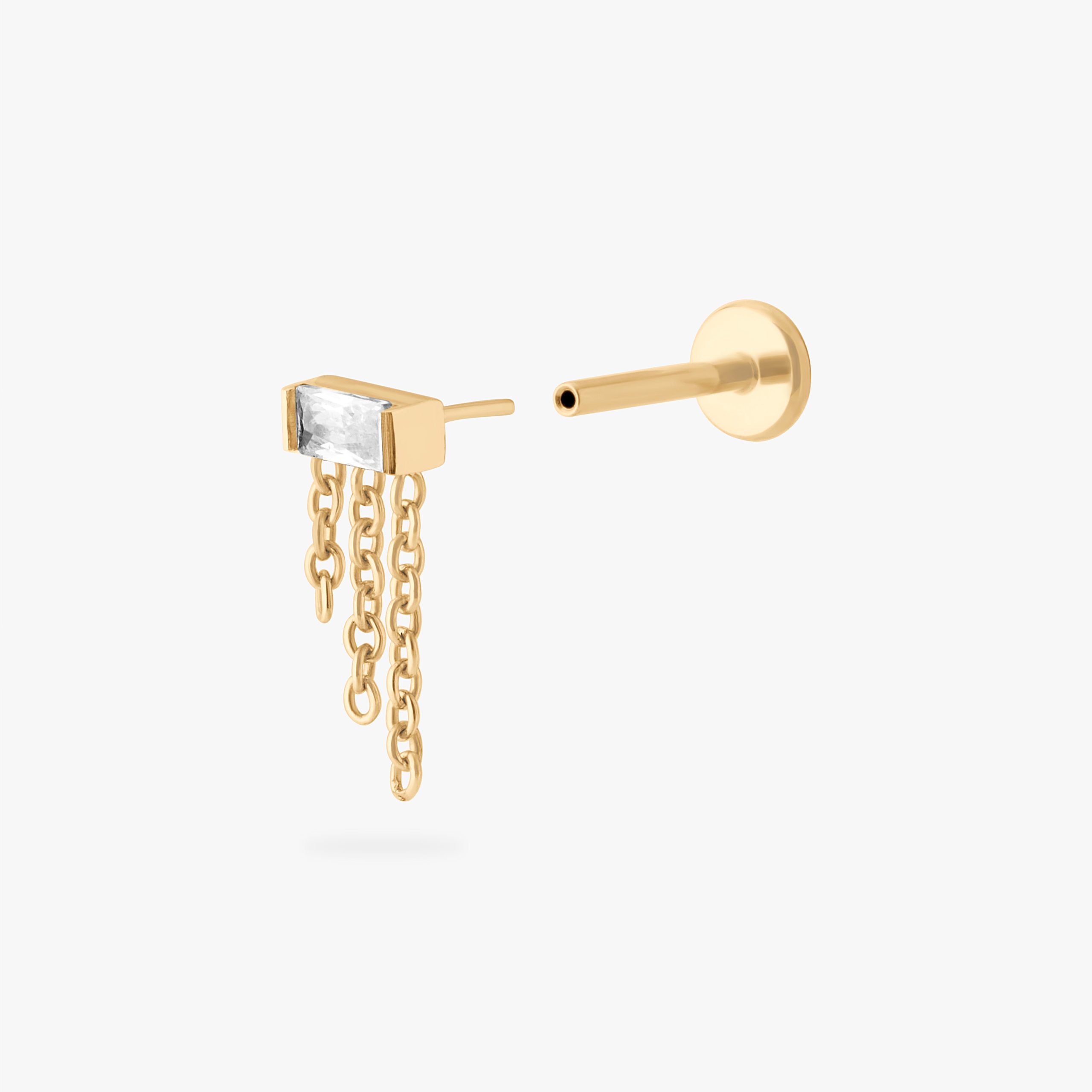 Chain Baguette Flatback Stud - Image 3