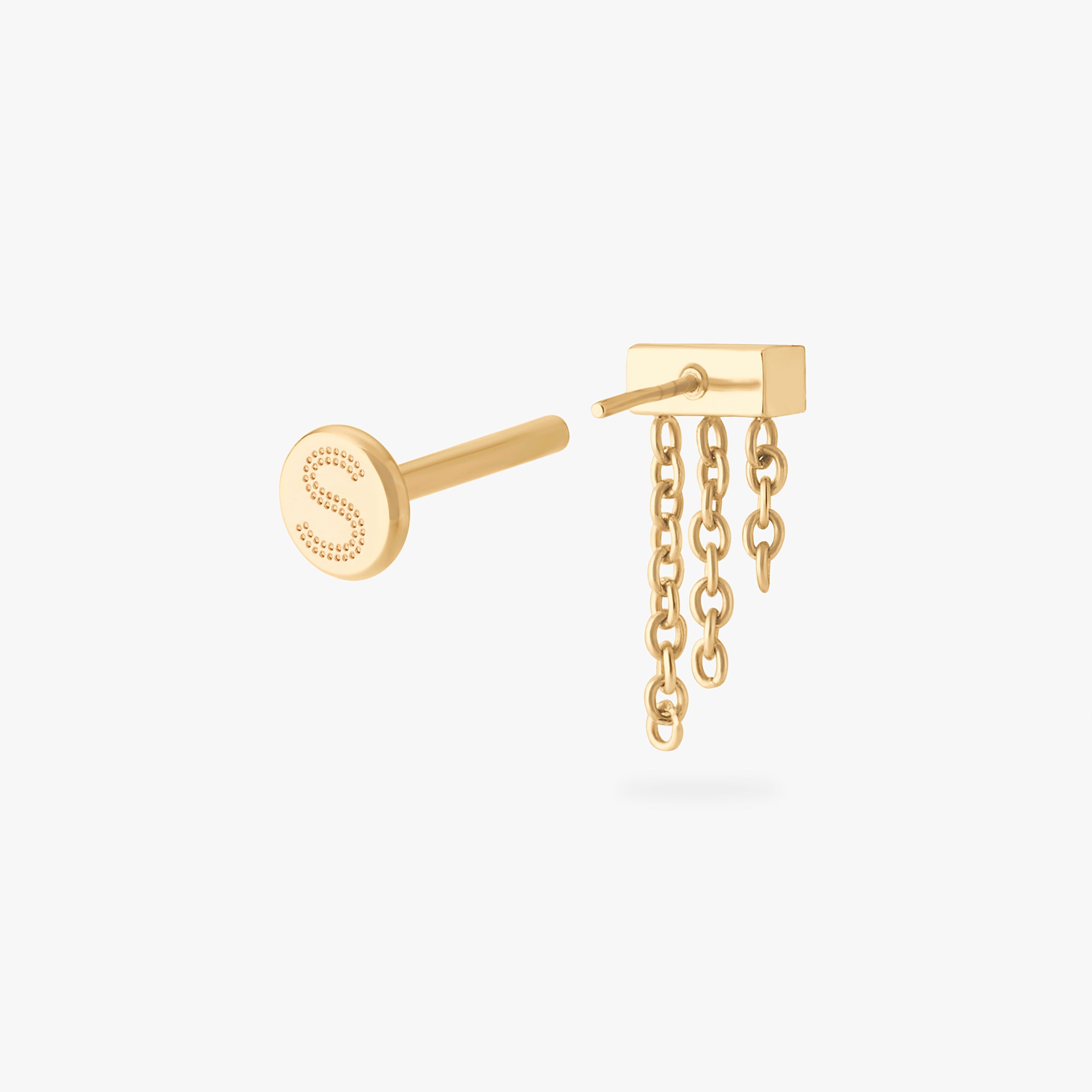 Chain Baguette Flatback Stud - Image 4