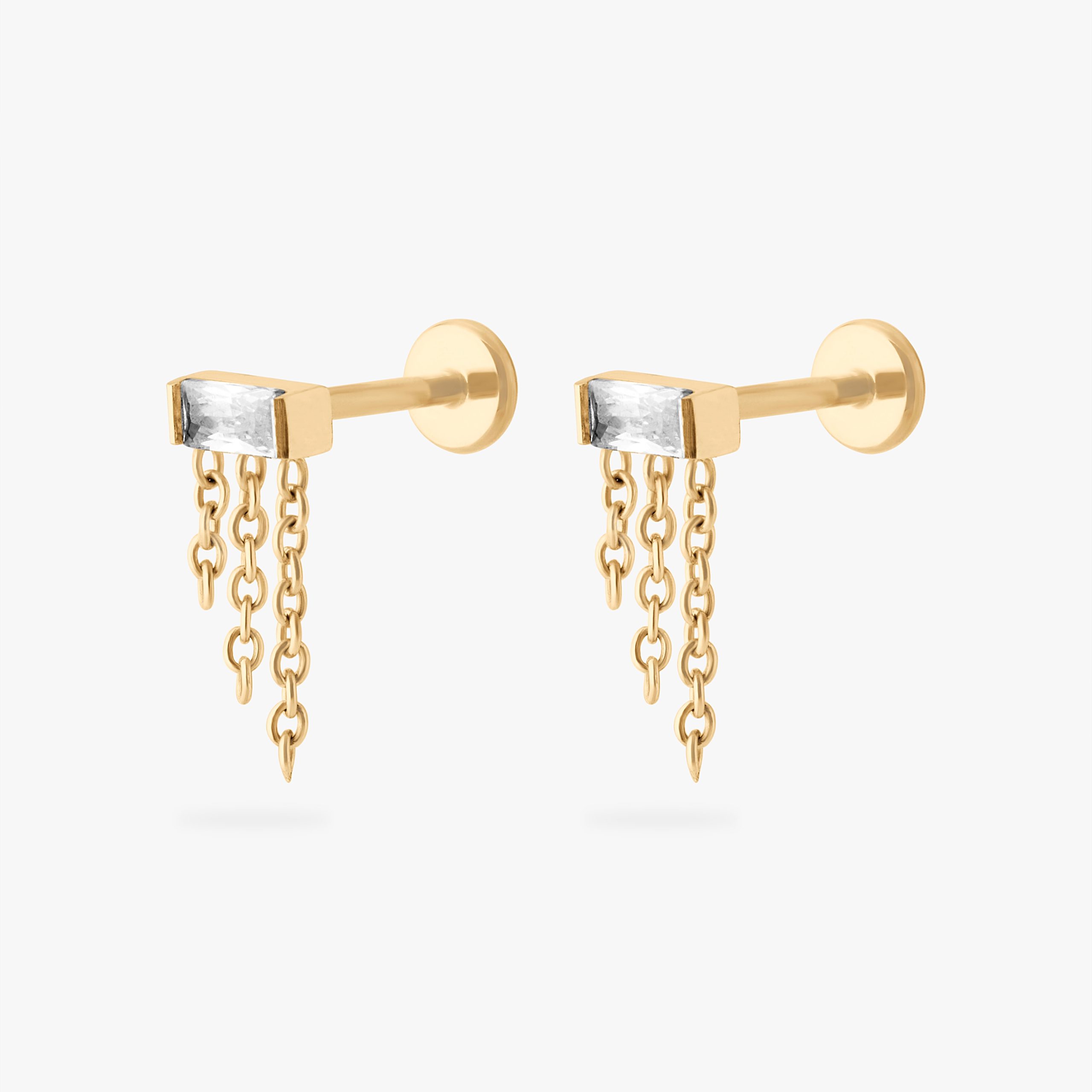Chain Baguette Flatback Stud - Image 5