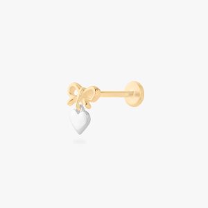 Two Tone Bow Flatback Stud