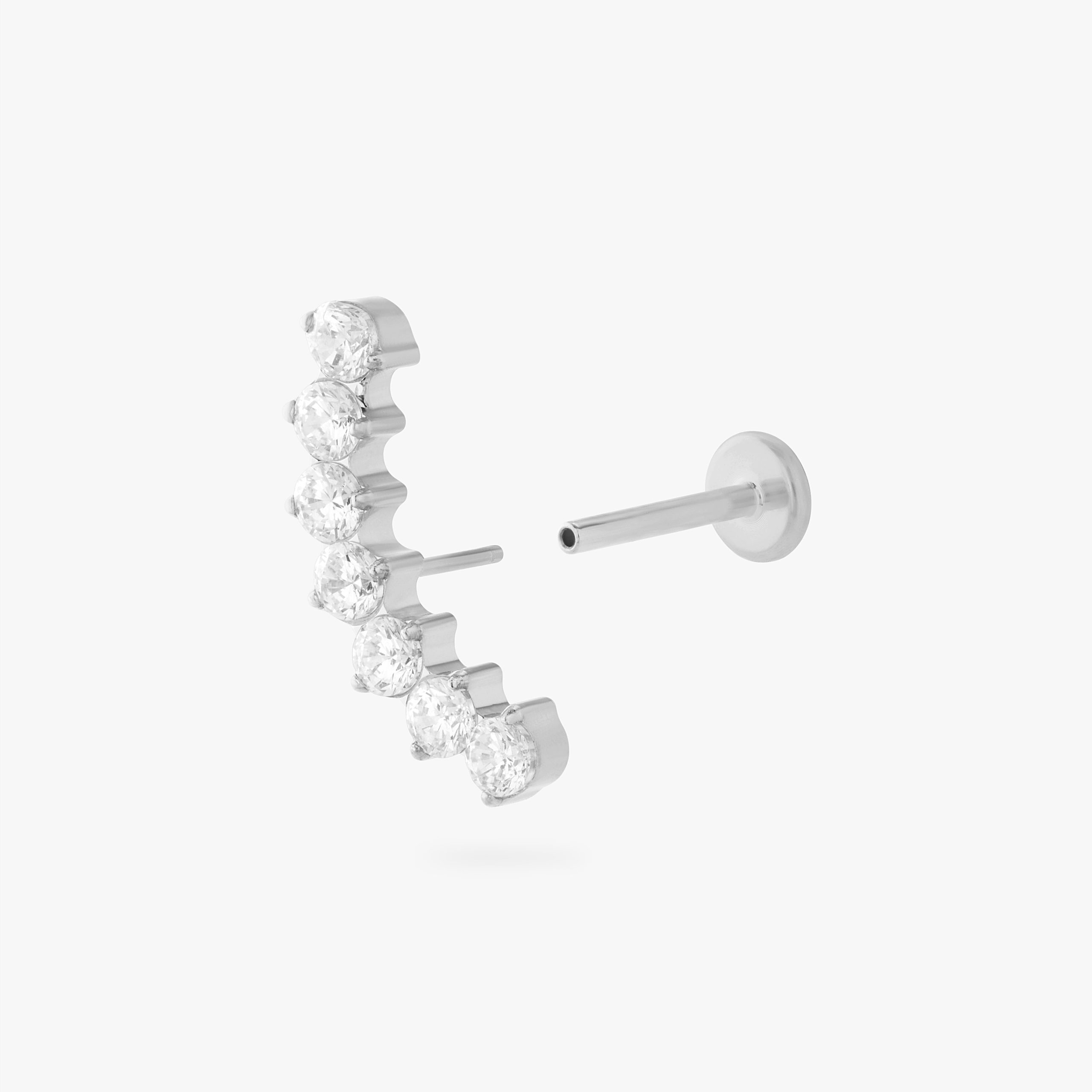 Curved CZ Bar Flatback Stud - Image 10