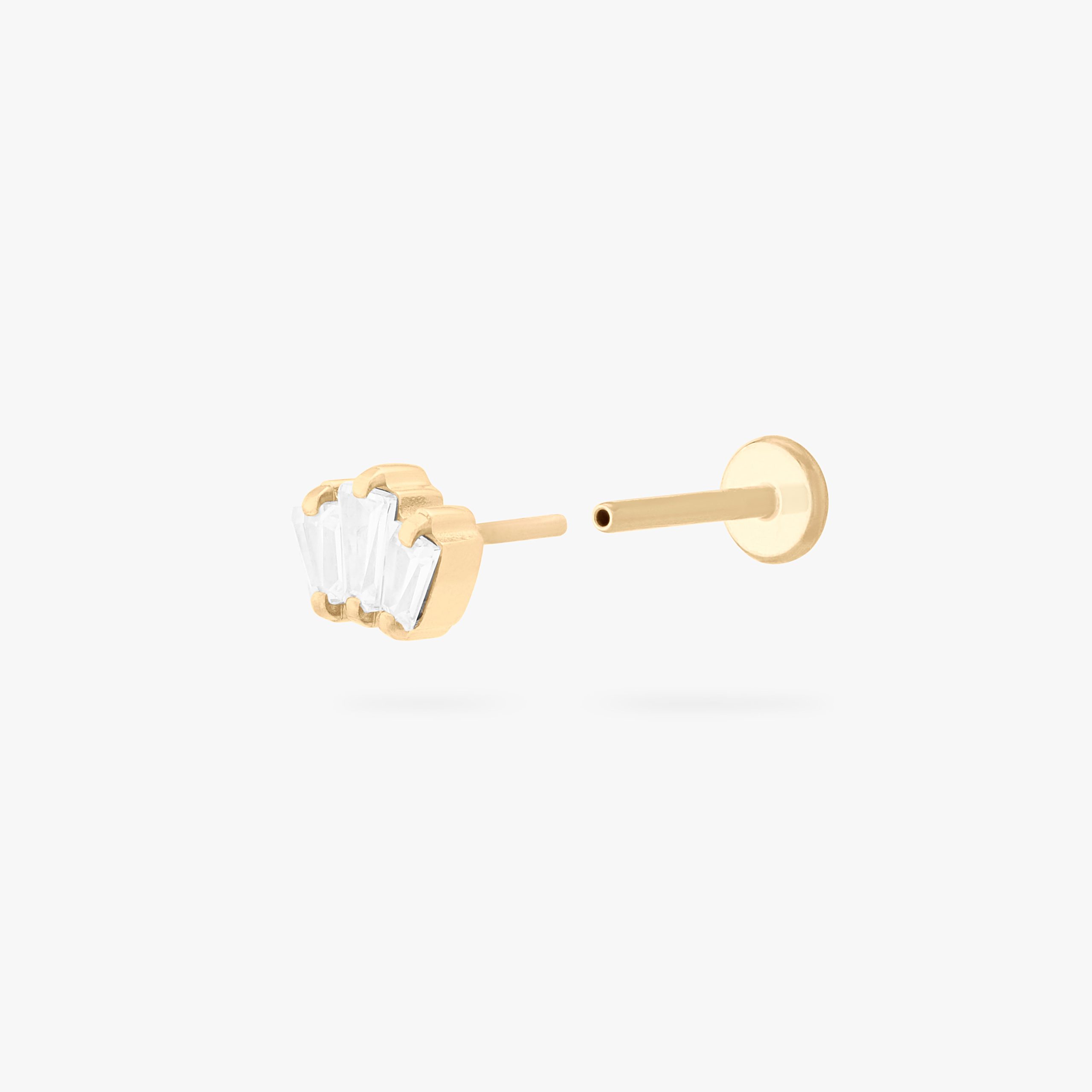 Micro Crown Baguette Flatback Stud - Image 3