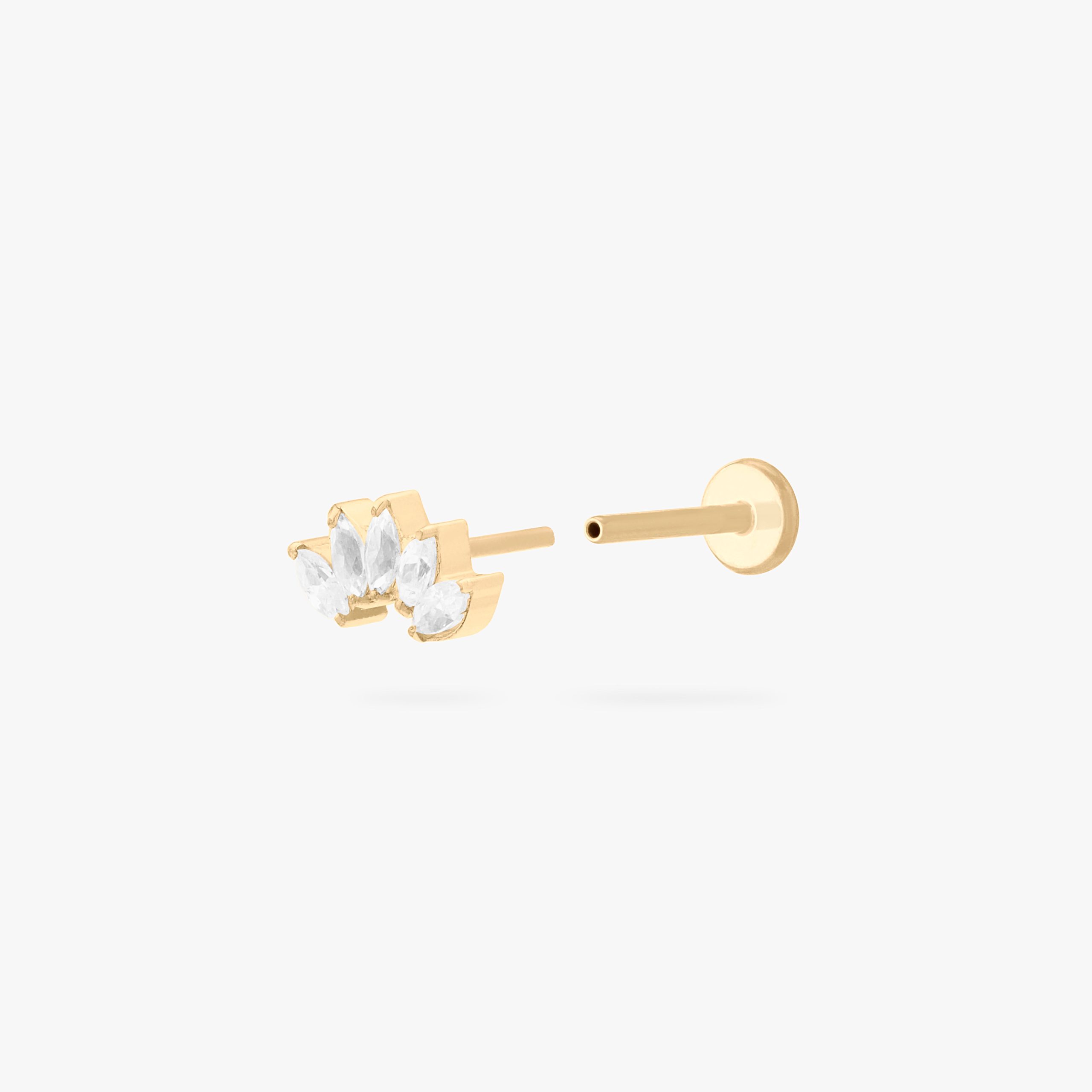 Micro Crown Marquise Flatback Stud - Image 3
