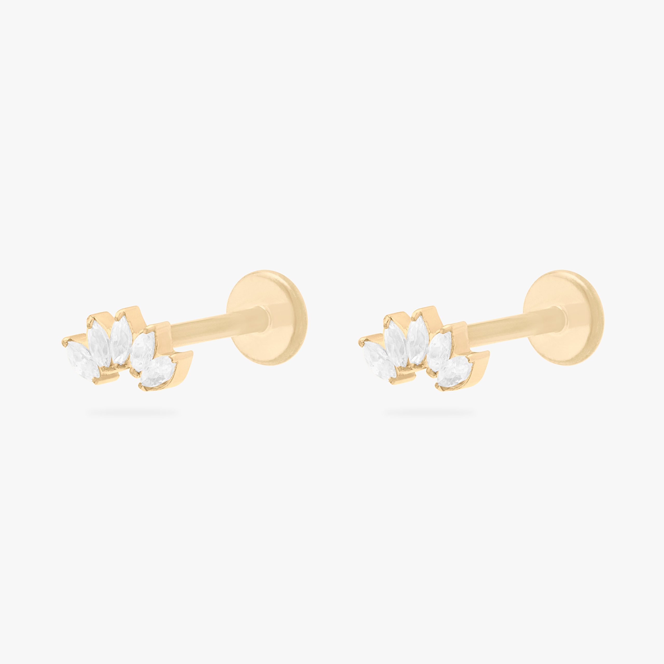 Micro Crown Marquise Flatback Stud - Image 6