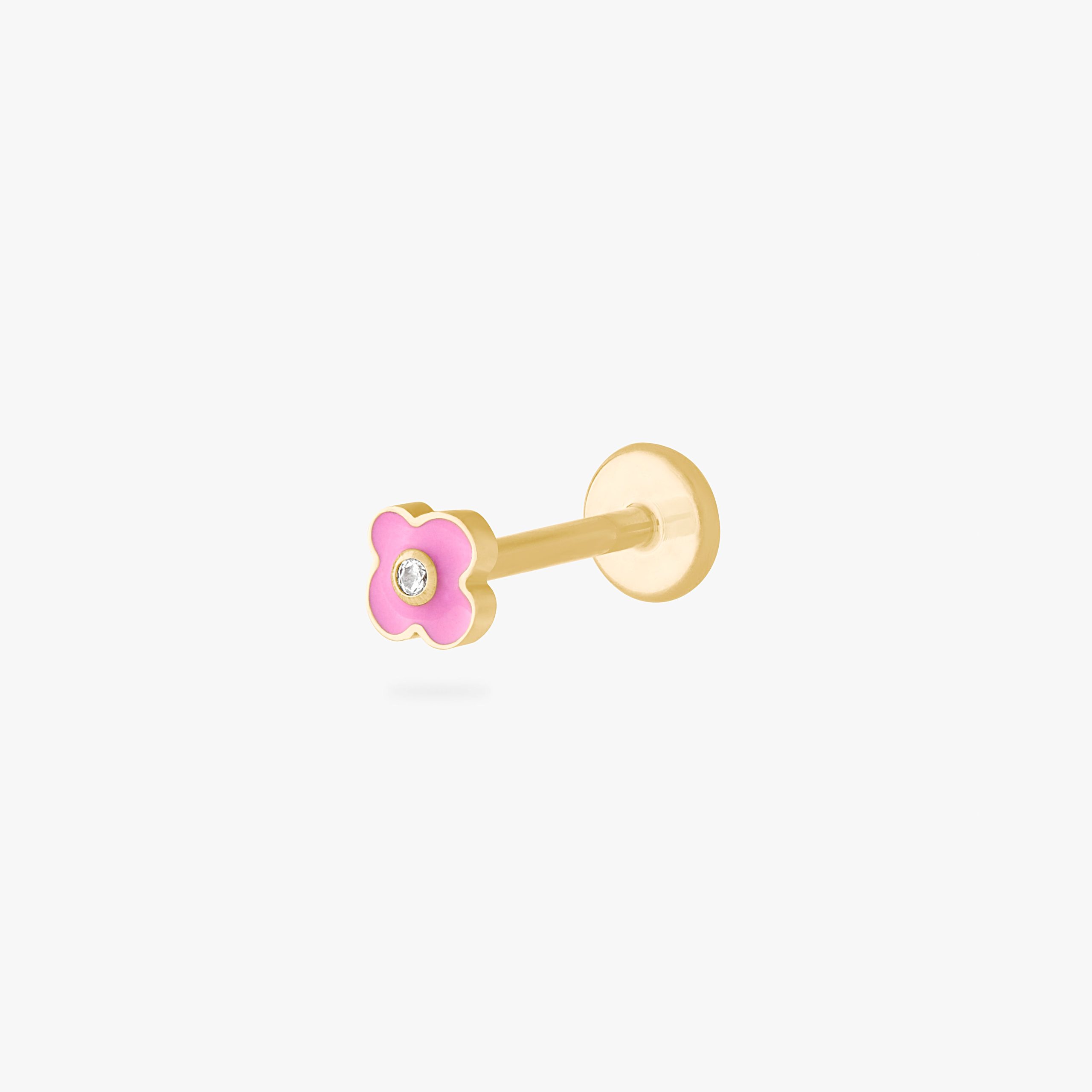 Enamel Flower Flatback Stud