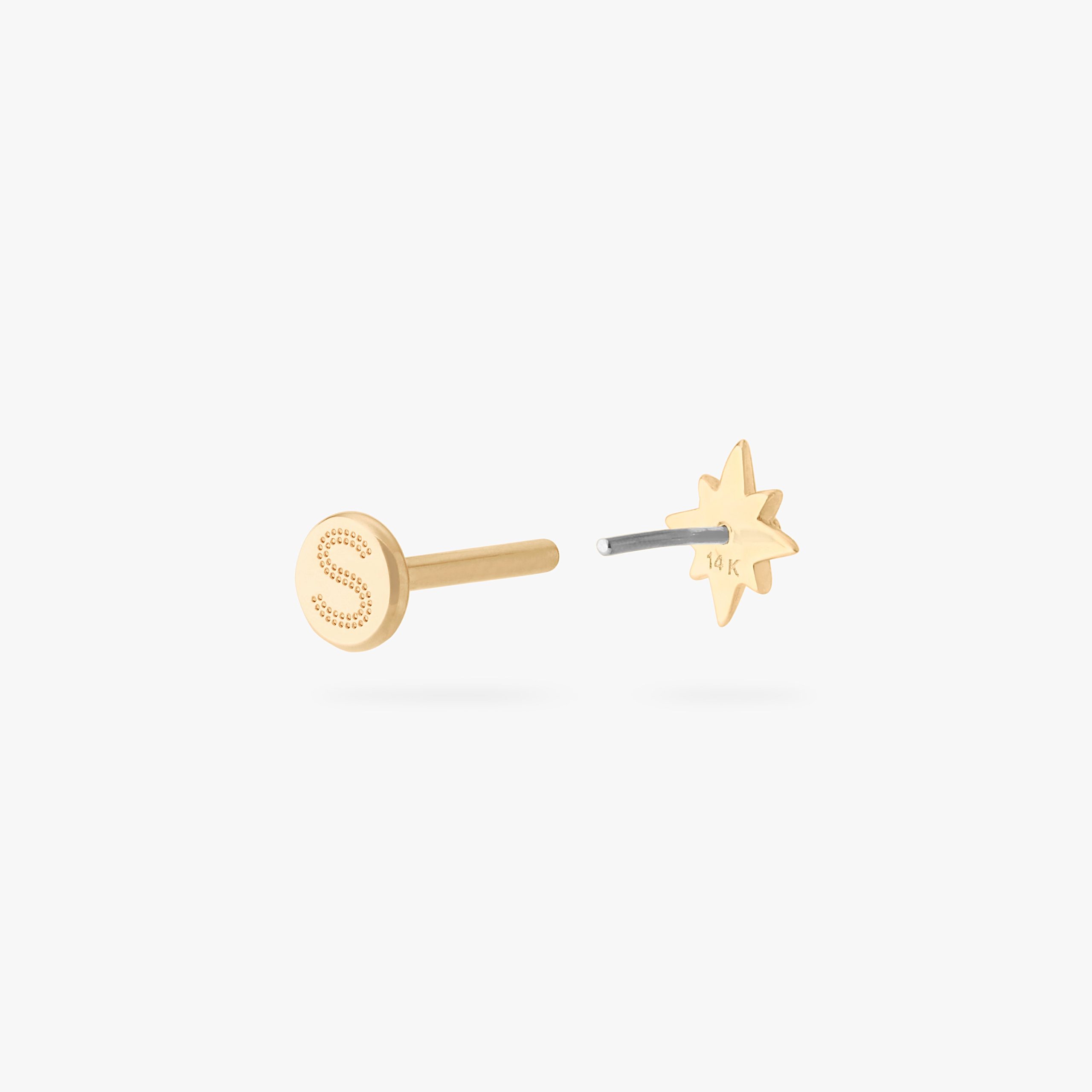 14K Twinkle Star Flatback Stud - Image 4