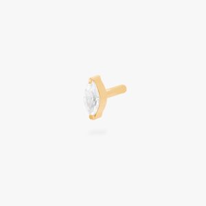 Alternative view of Gold Marquise Flatback Post