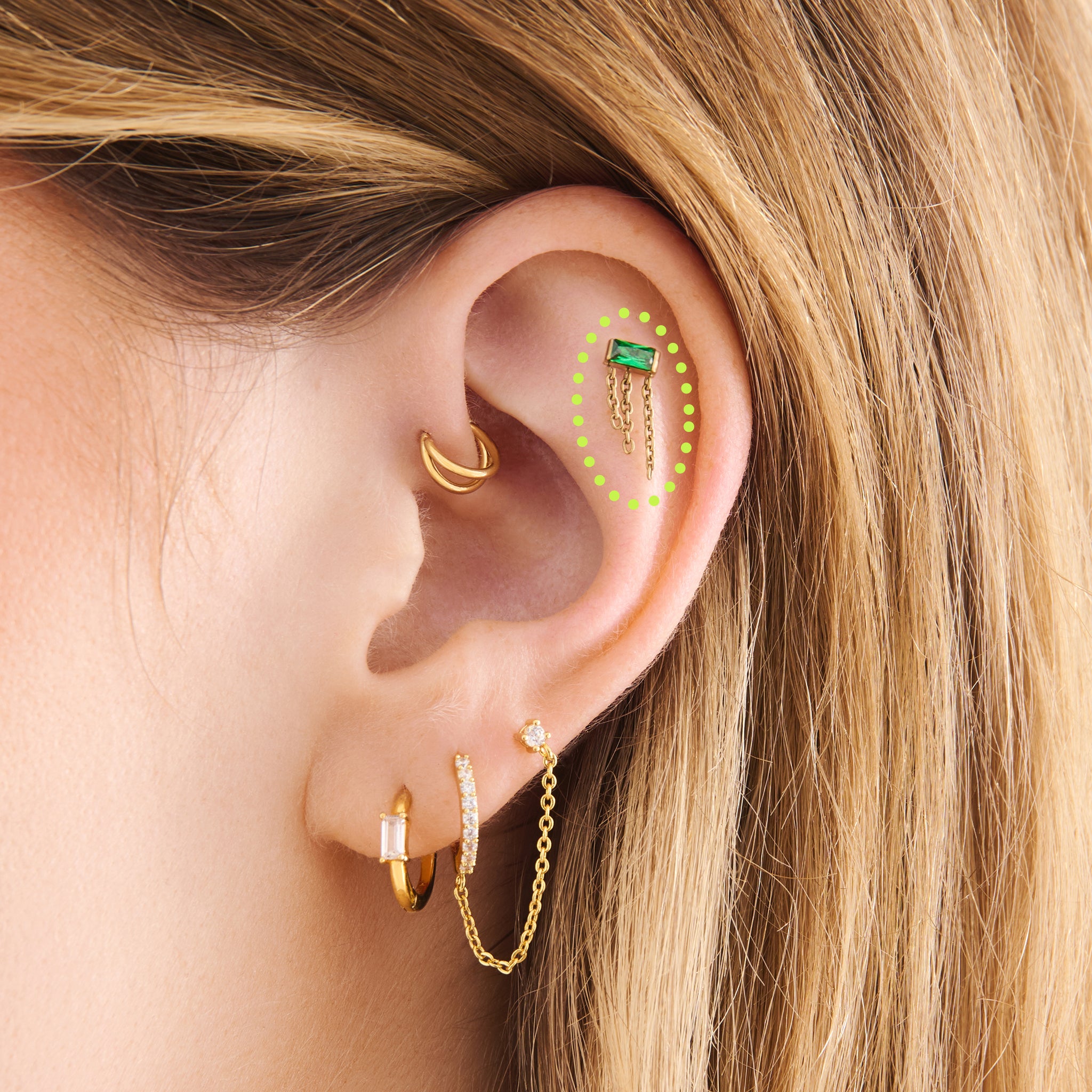 Chain Baguette Flatback Stud - Image 12