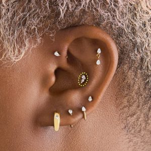 Alternative view of Pear Cluster Flatback Stud
