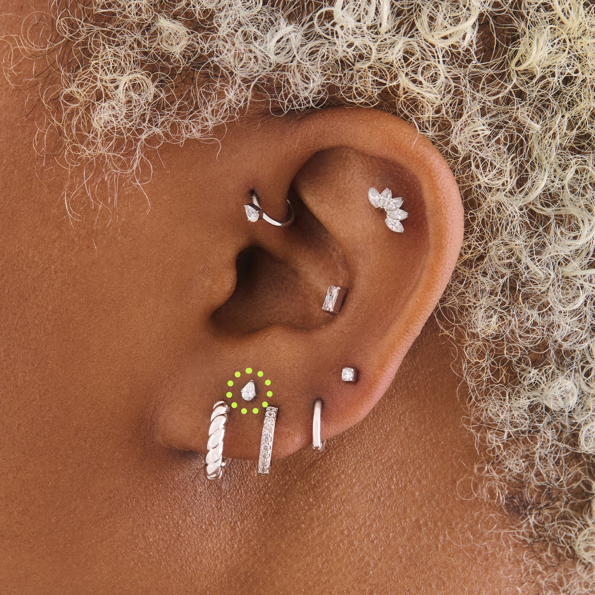 Pear CZ Flatback Stud - Image 7