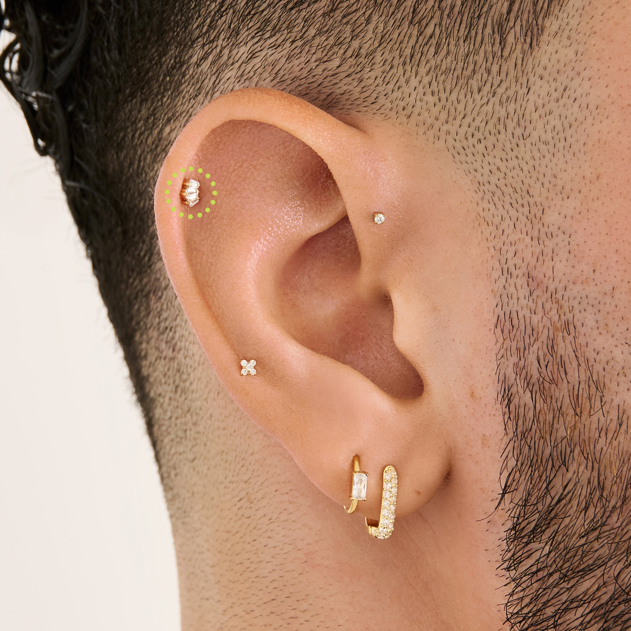 Micro Crown Baguette Flatback Stud - Image 2