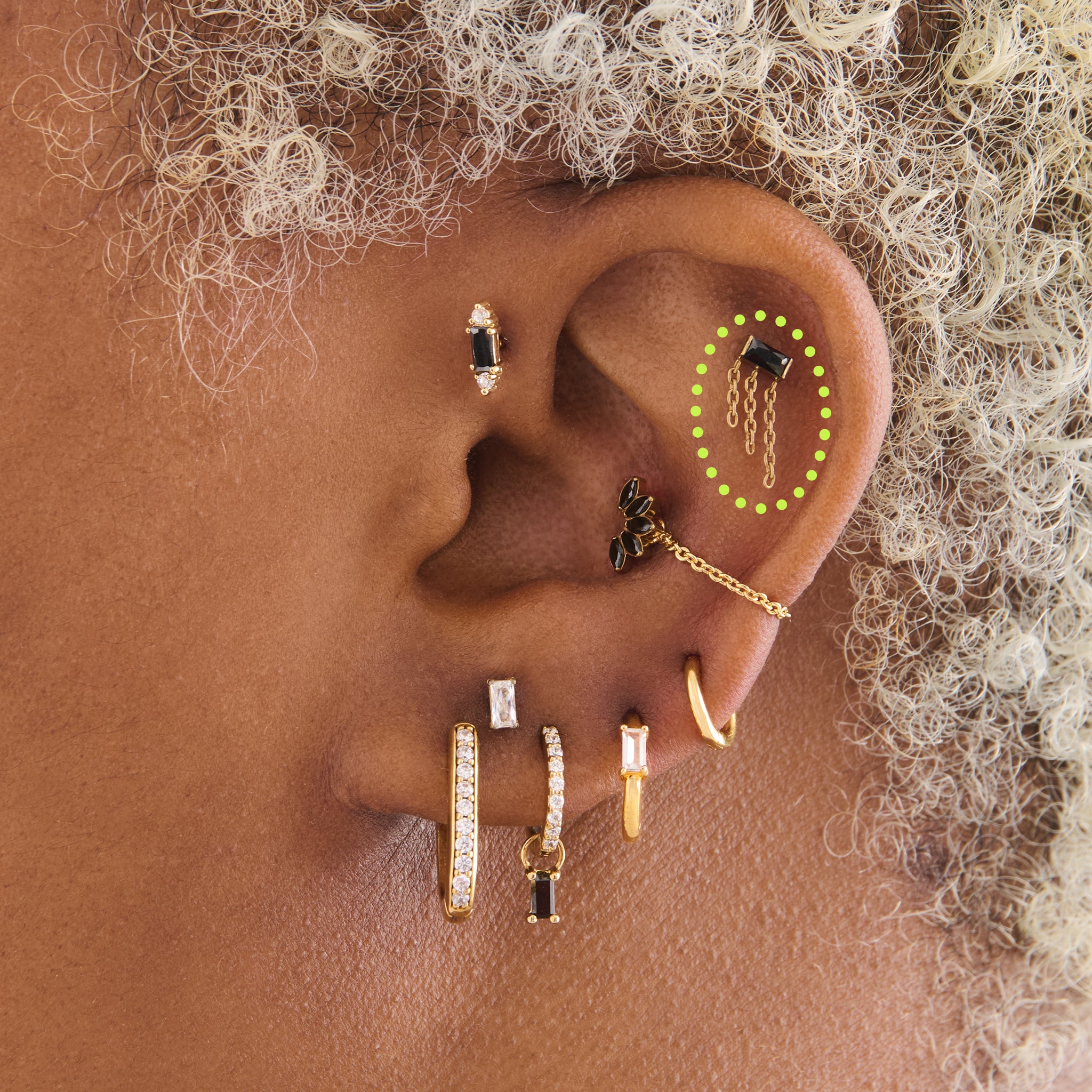 Chain Baguette Flatback Stud - Image 17