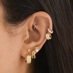 Alternative view of Two Tone Chunky Hoop