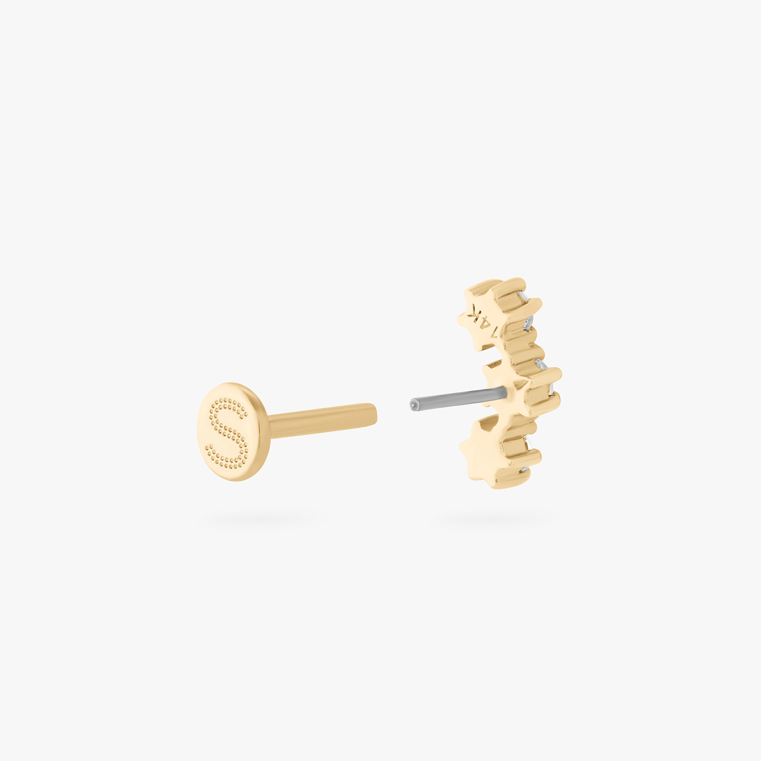 14K CZ Cluster Flatback - Image 5