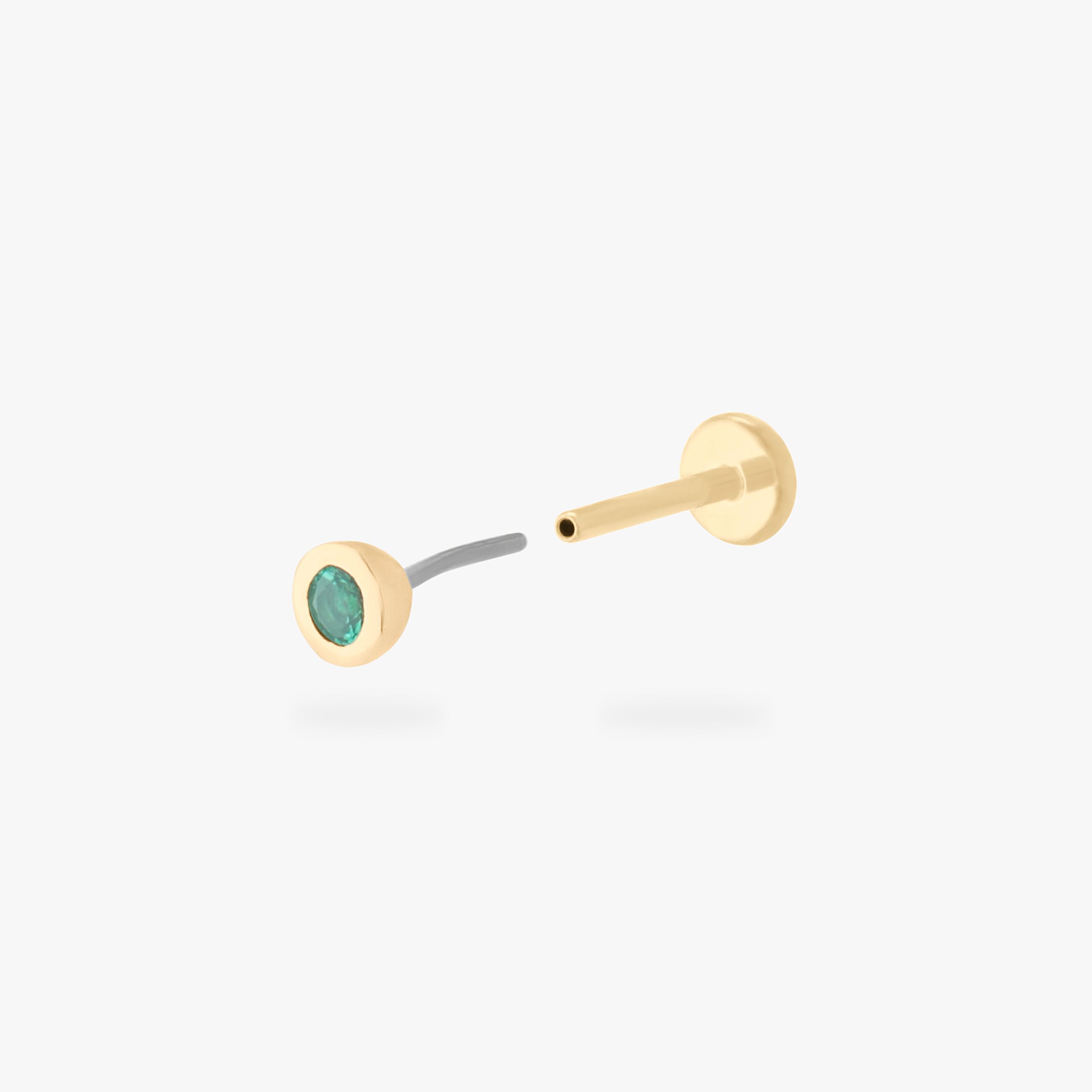 14K Emerald Bezel Flatback - Image 3