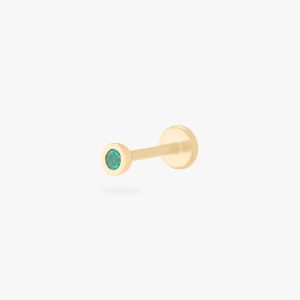 14K Emerald Bezel Flatback
