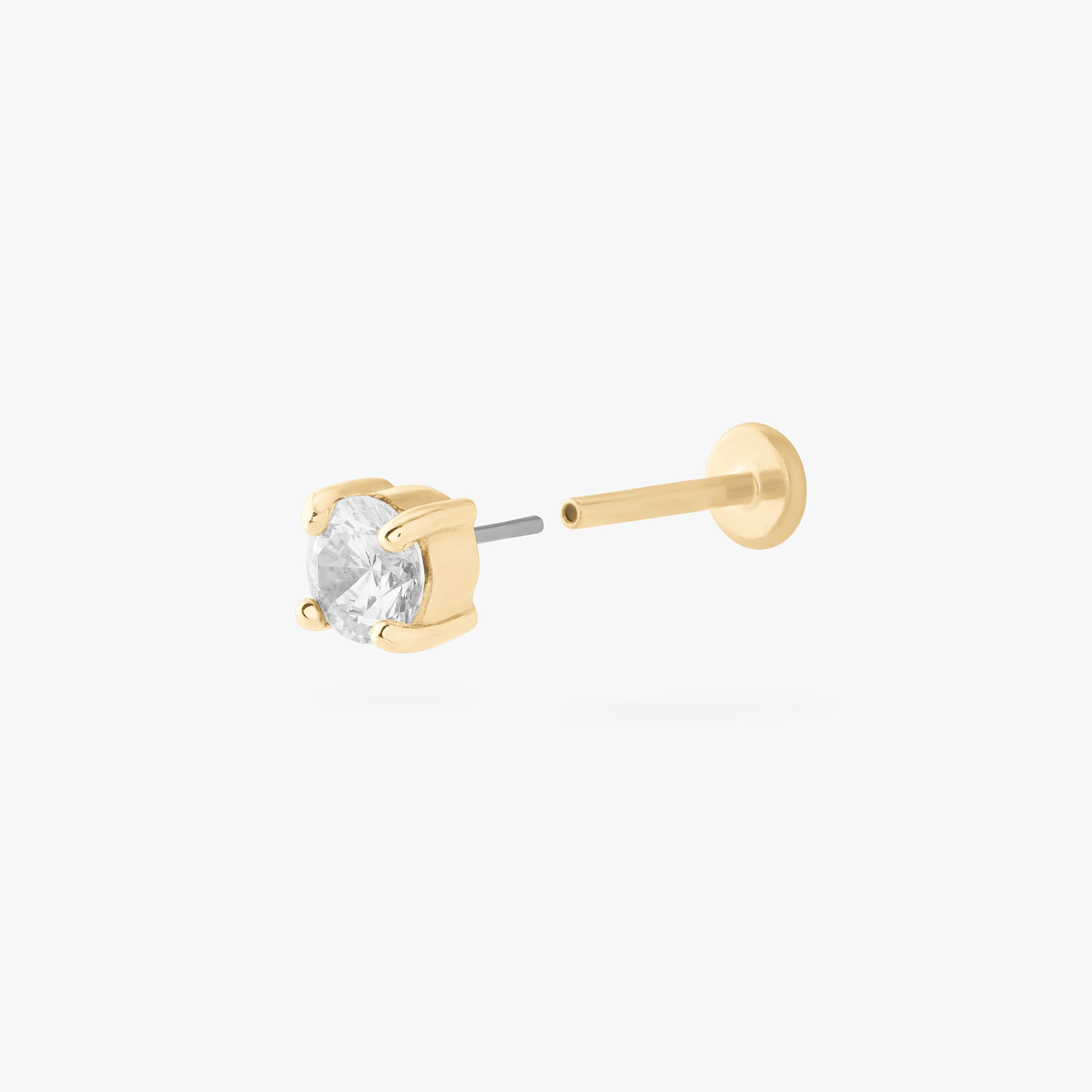 14K CZ 4mm Flatback - Image 3