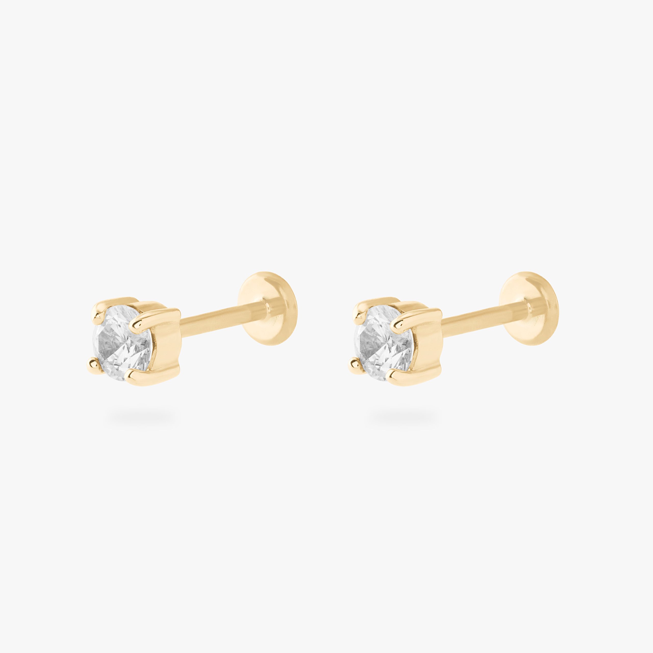 14K CZ 4mm Flatback - Image 6
