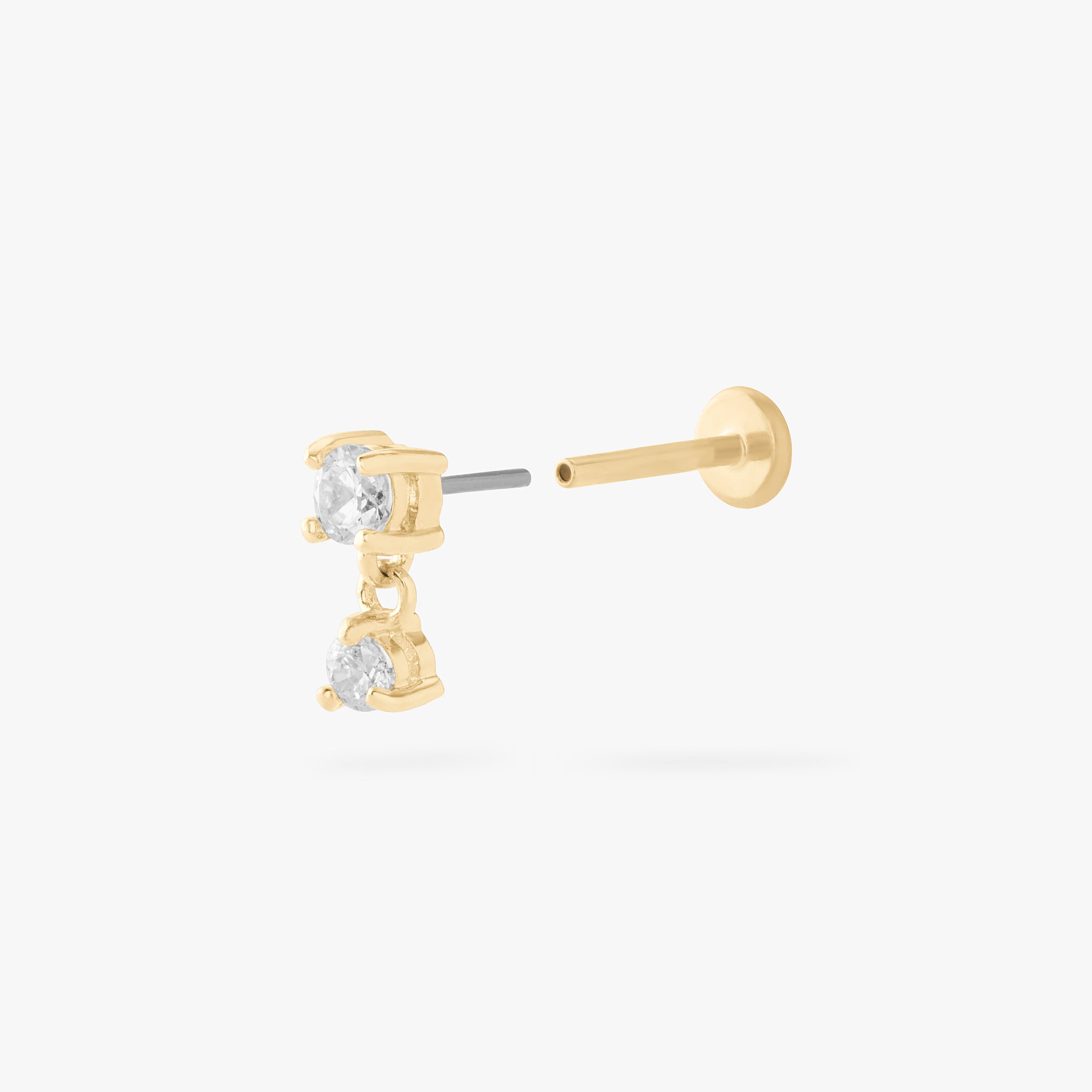 14K CZ Dangle Flatback - Image 3