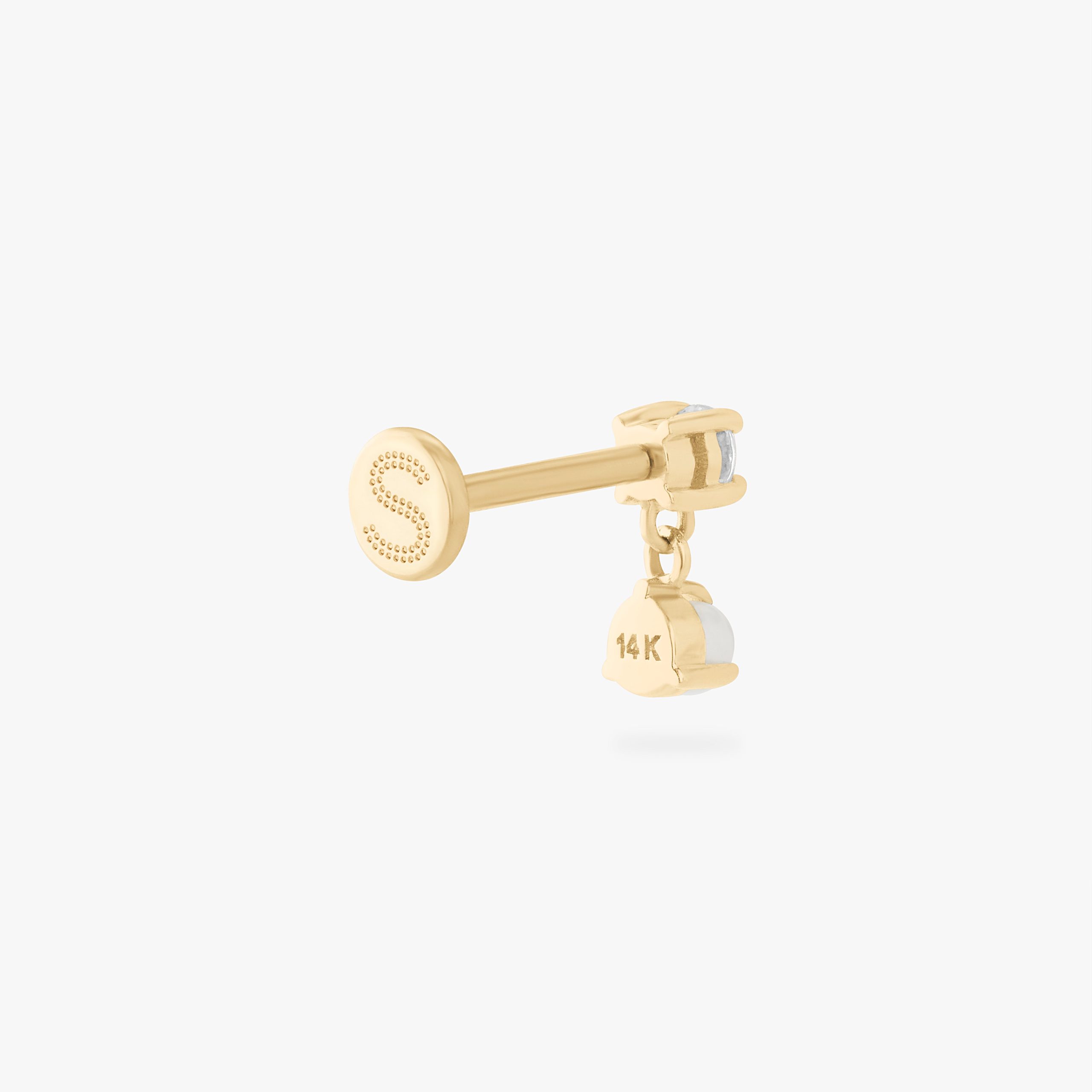 14K CZ Dangle Flatback - Image 16