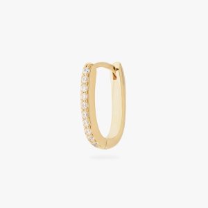 Alternative view of Medium Pave Oval Hoop