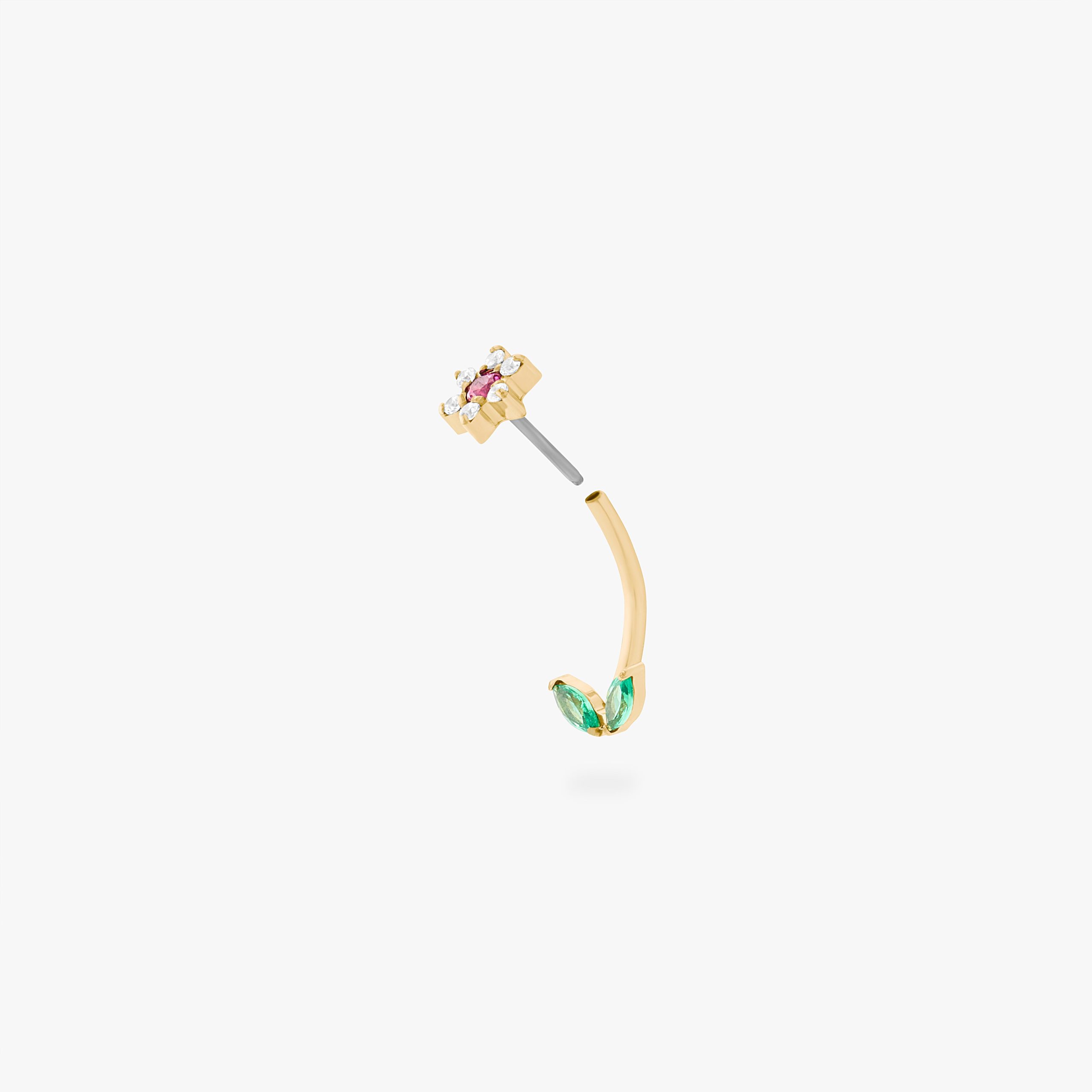 CZ Flower Barbell - Image 3