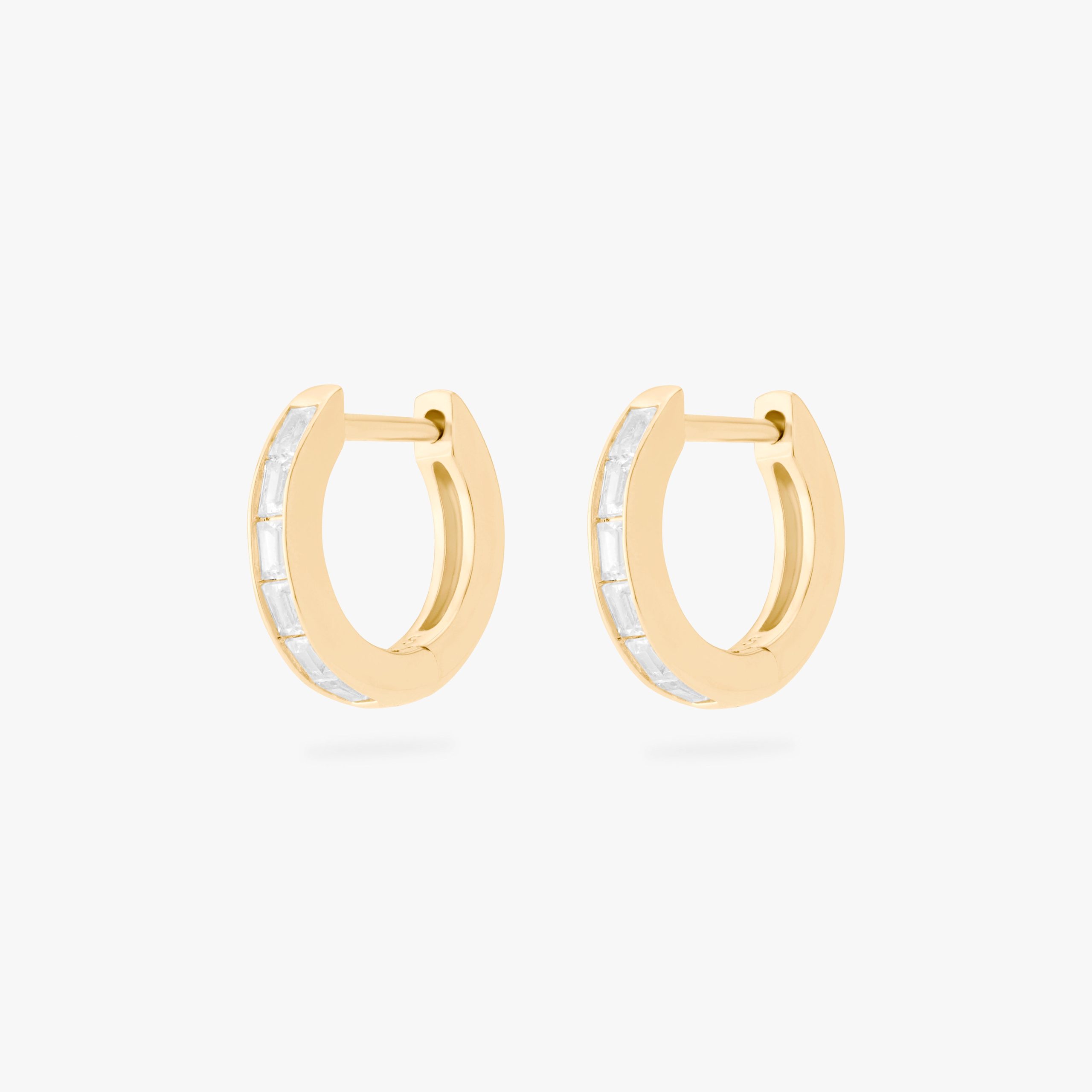Mini Bezel Baguette Huggie - Image 5
