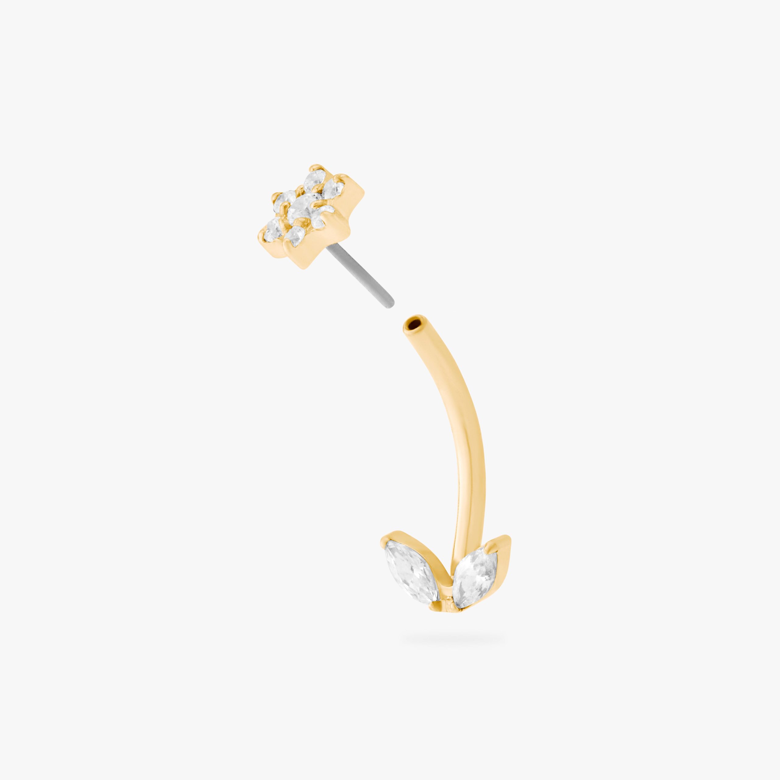 CZ Flower Barbell - Image 3